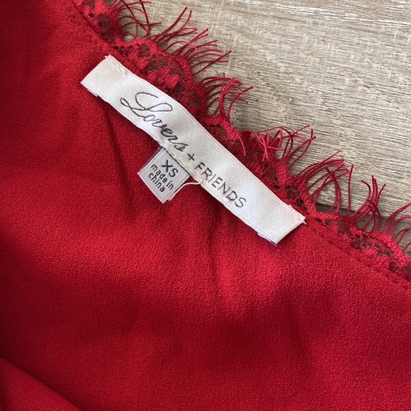 Lovers + Friends Off The Shoulder Red Lace Maxi Dress Size: XS - Picture 6 of 9